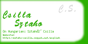 csilla sztaho business card